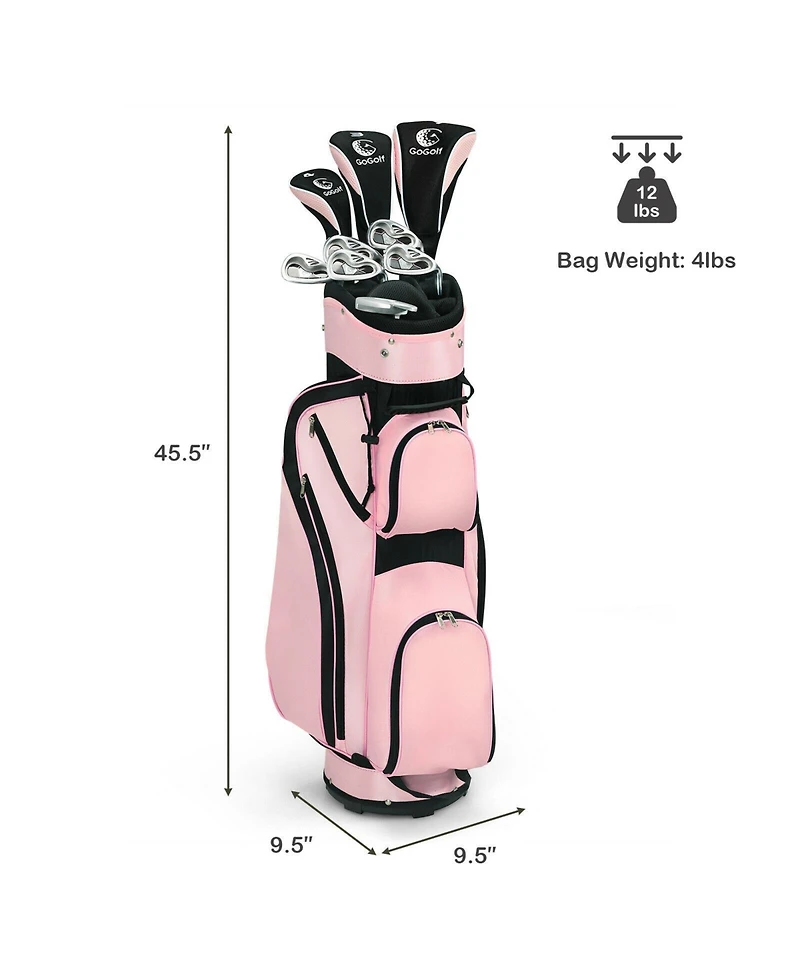 Givimo 10 Pieces Womens Complete Golf Club Set with Alloy Driver