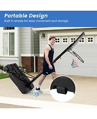 Givimo 6.5-10 Ft Adjustable Portable Basketball Hoop with 44 Inch Shatterproof Backboard & Fillable Base