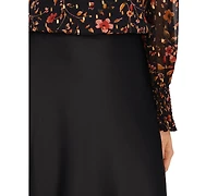 CeCe Women's A-line Side-Zip Satin Midi Skirt