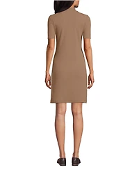 Lands' End Women's Knit Rib Mock Neck Dress