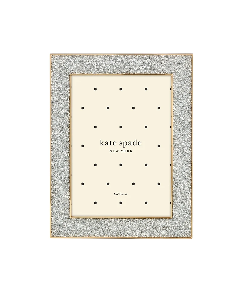 kate spade new york Sitting Pretty Silver Glitter Frame, 5"x 7"