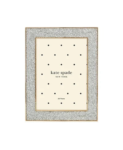 kate spade new york Sitting Pretty Silver Glitter Frame, 5"x 7"