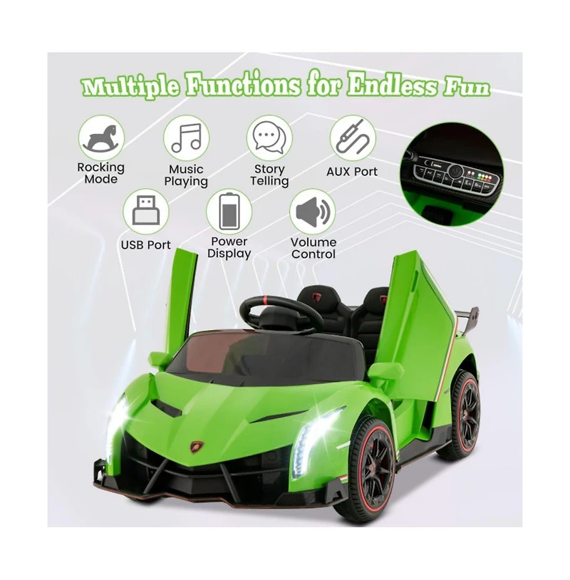 12V Licensed Lamborghini 4WD Kids Ride-on Sports Car with 2.4G Remote