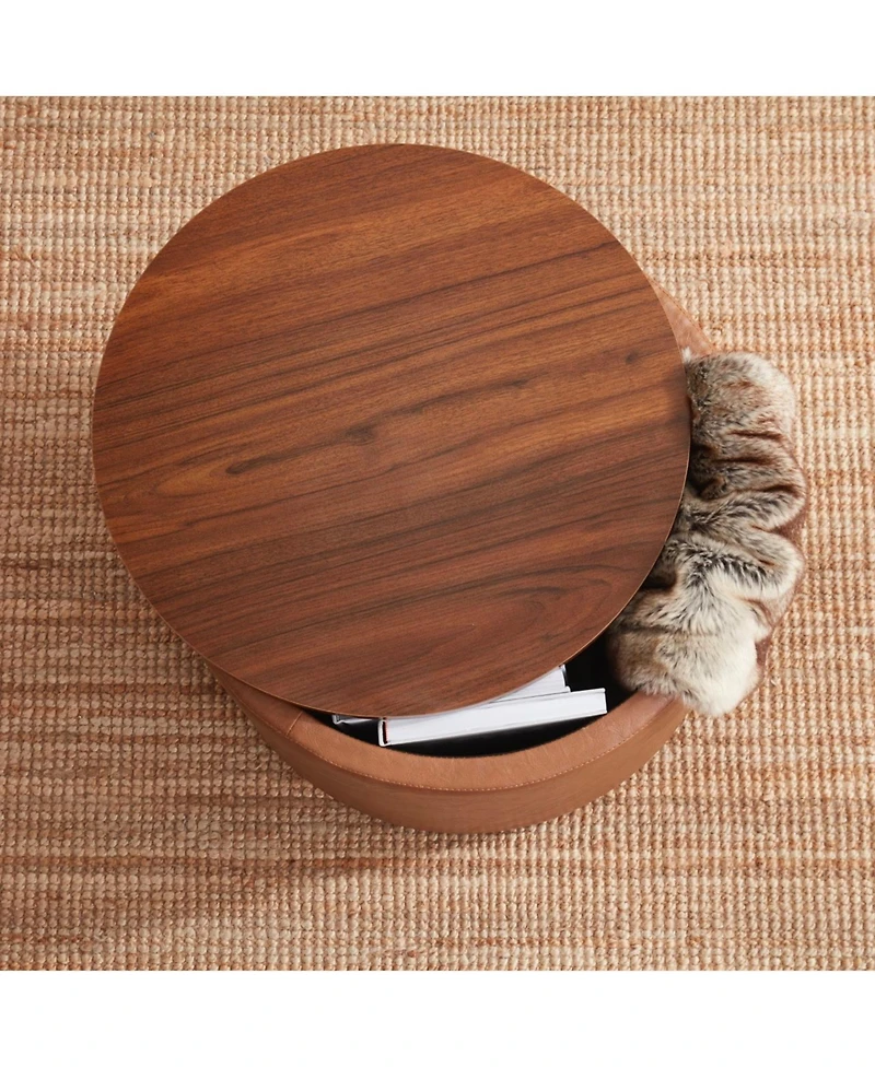 Parker Large Round Coffee Table Storage Ottoman