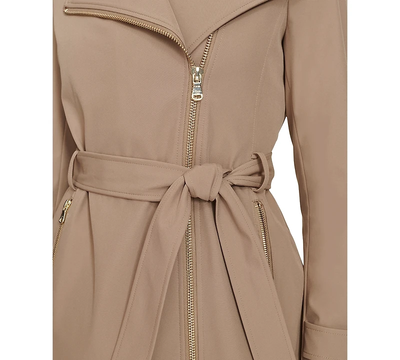 Calvin Klein Petite Belted Long-Sleeve Wrap Coat