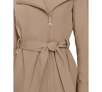 Calvin Klein Petite Belted Long-Sleeve Wrap Coat