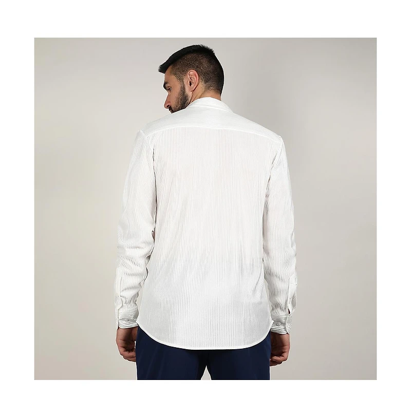 Men's Chalk White Pleat-Creased Shirt