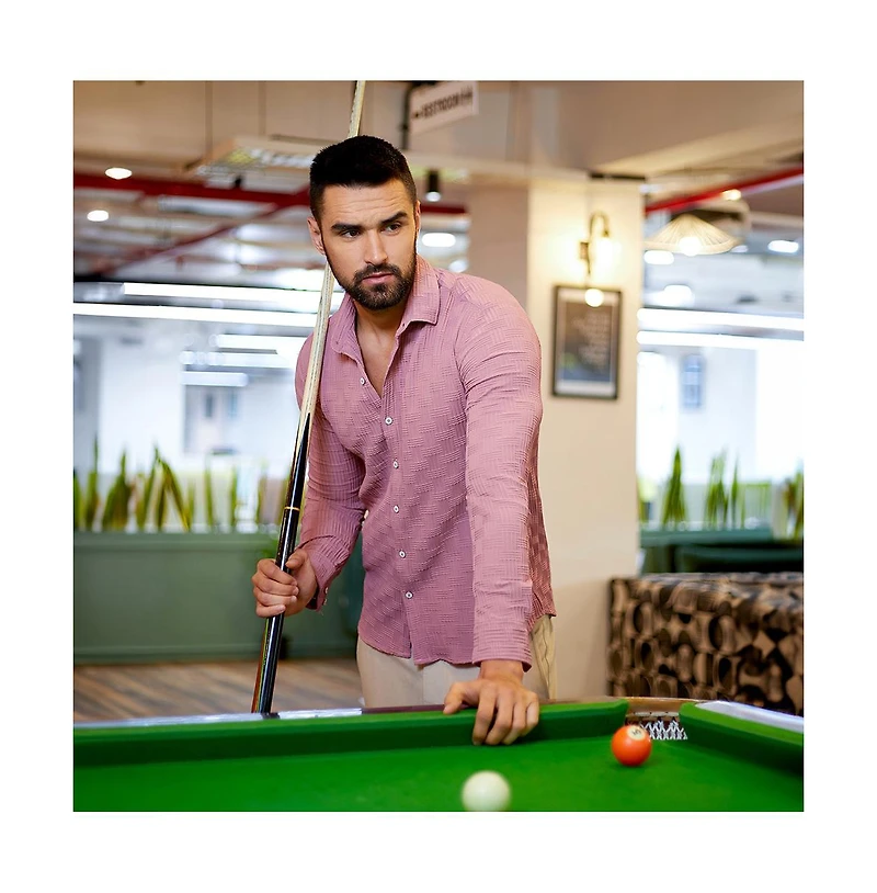 Men's Nude Pink Self-Design Intertwine Shirt