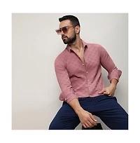 Men's Nude Pink Self-Design Intertwine Shirt