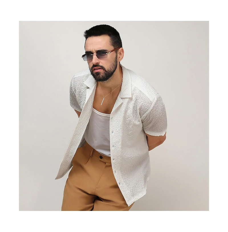 Men's Chalk White Micro Creased Shirt