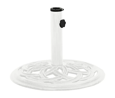 Umbrella Base White 17.3"x17.3"x12.2" Cast Iron