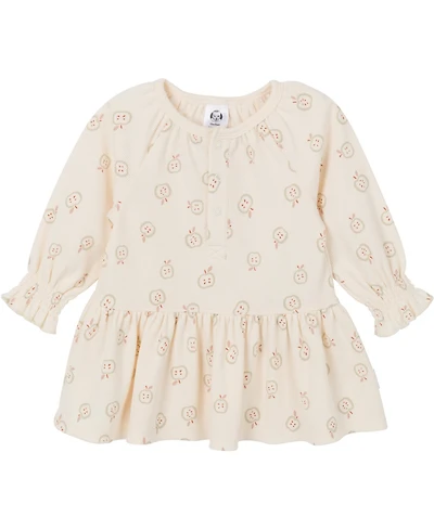 Gerber Baby Girls Long Sleeve Apples Dress