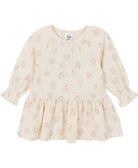 Gerber Baby Girls Long Sleeve Apples Dress