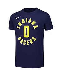 Nike Big Boys and Girls Tyrese Haliburton Navy Indiana Pacers Icon Edition Name Number T-Shirt