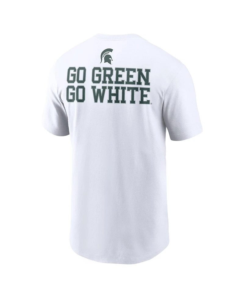 Nike Men's White Michigan State Spartans Blitz 2-Hit T-Shirt