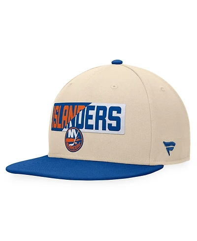 Fanatics Men's Cream/Royal New York Islanders Goalaso Snapback Hat