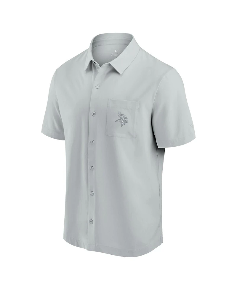 Fanatics Men's Gray Minnesota Vikings Front Office Button-Up Shirt