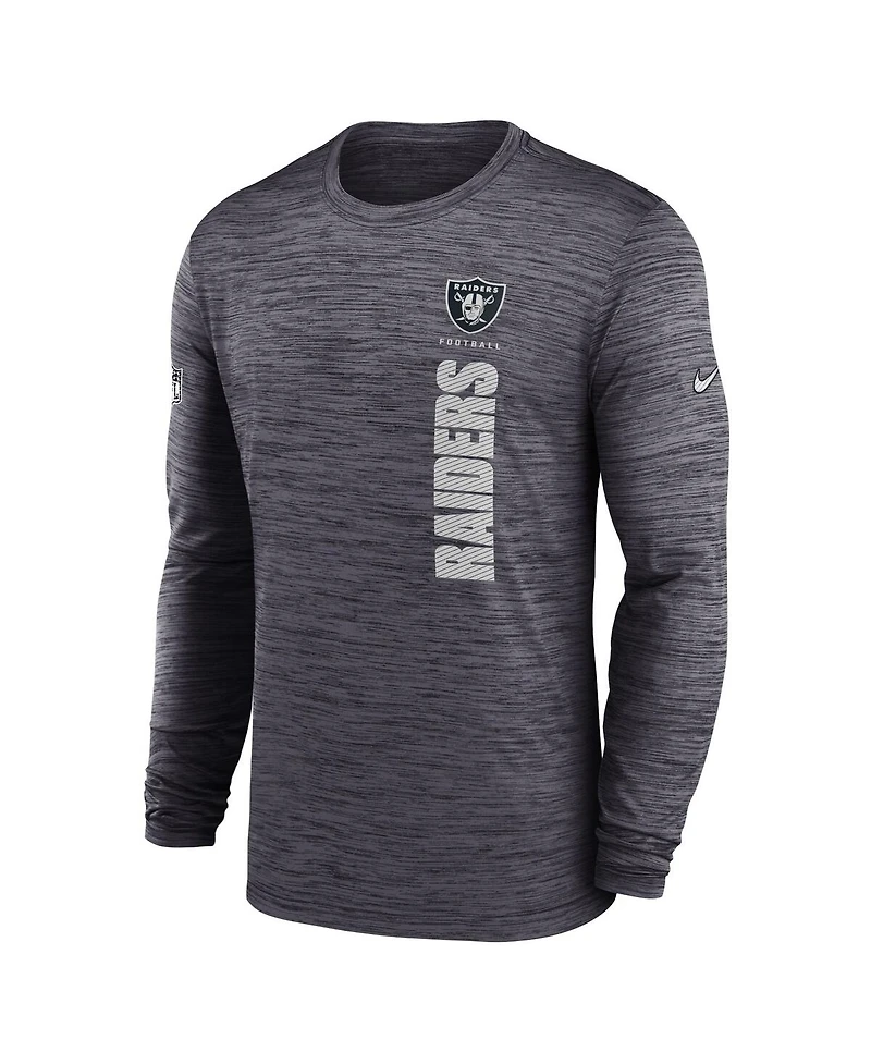 Nike Men's Black Las Vegas Raiders 2024 Sideline Velocity Performance Long Sleeve T-Shirt