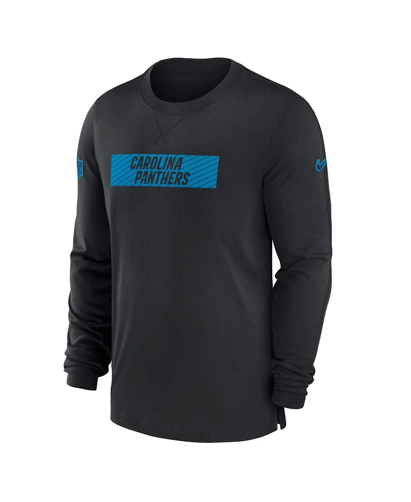 Nike Men's Black Carolina Panthers Sideline Player Performance Long Sleeve T-Shirt