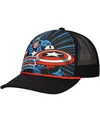 Lids Big Boys and Girls Black Captain America Foam Trucker Adjustable Hat