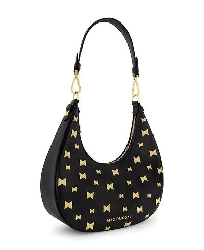 Gold Plated Hardware Leather Hobo Bag