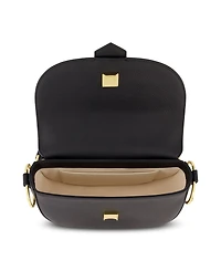 Gold Plated Hardware Grain Leather Saddle Bag
