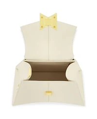 Gold Hardware Detail Angular Top Handle Small Leather Handbag