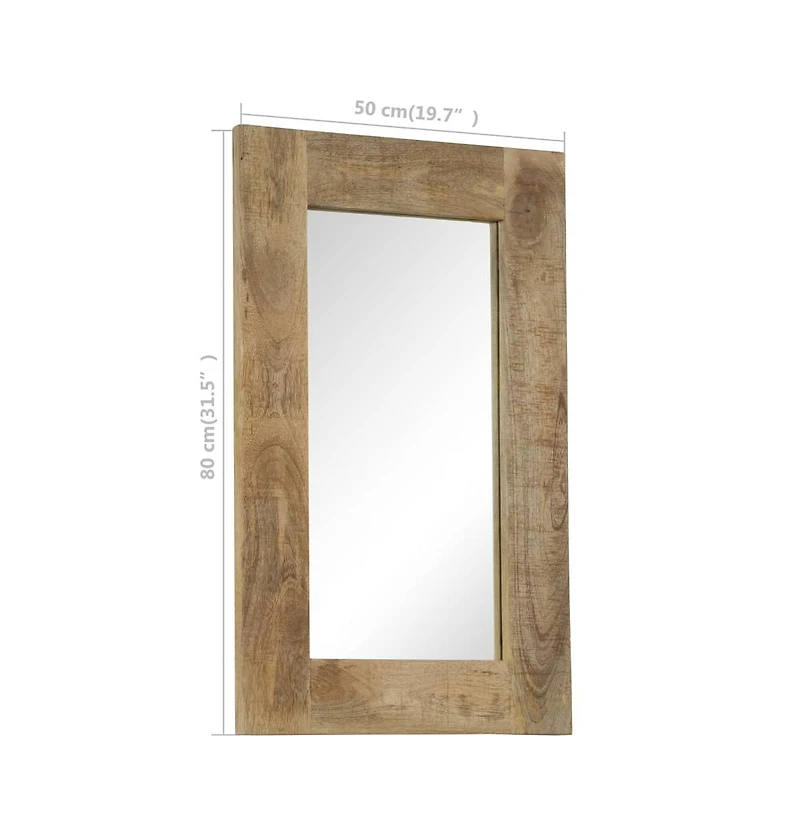 vidaXL Mirror Solid Mango Wood 19.7"x31.5"