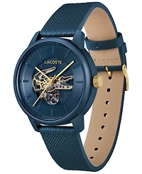 Lacoste Men's L.12.12 Automatique Blue Leather Strap Watch 44mm
