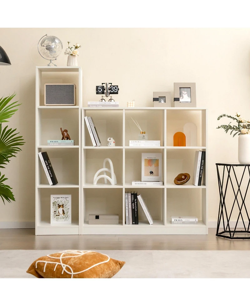 Sugift 5 Tiers 4-Cube Narrow Bookshelf with 4 Anti-Tipping Kits