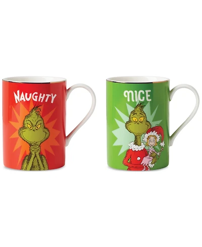 Lenox Grinchmas Naughty & Nice Mugs, Set of 2