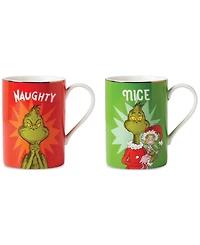 Lenox Grinchmas Naughty & Nice Mugs, Set of 2