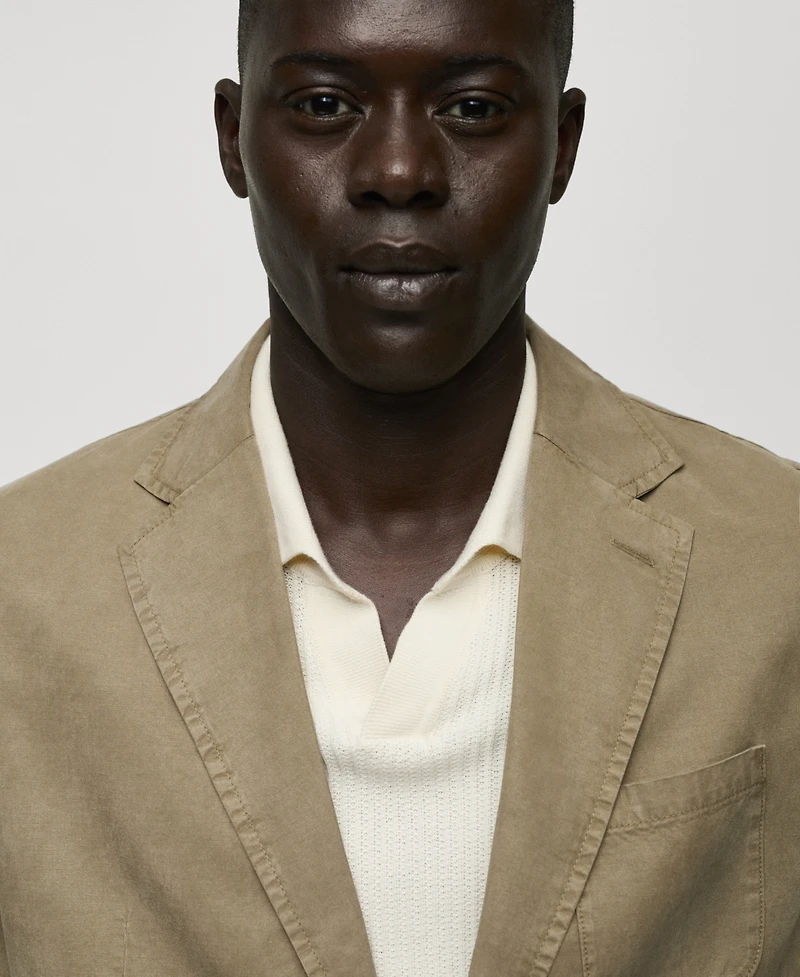Mango Men's Slim-Fit Linen-Blend Blazer