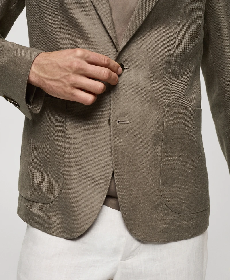 Mango Men's Slim-Fit Linen Suit Blazer