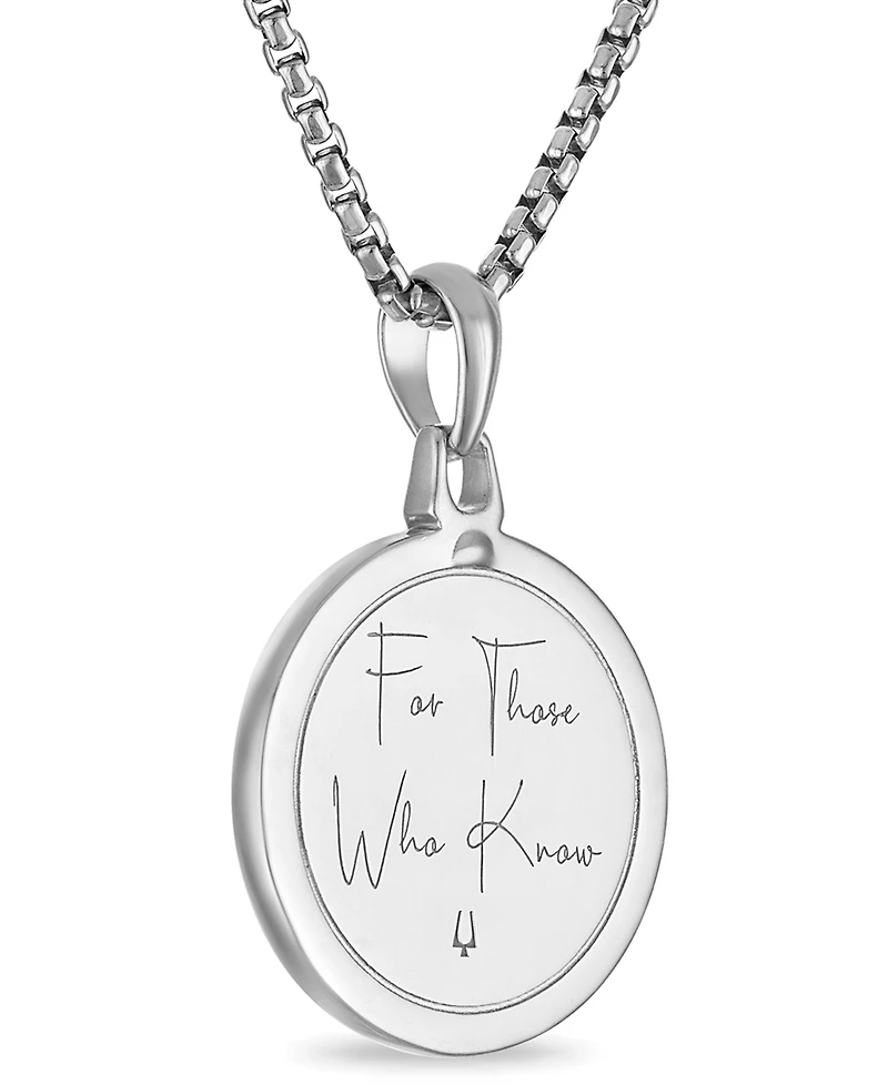 Bulova Marc Anthony Men's Orange Sapphire (1/8 ct. t.w.) & Black Diamond (1/4 ct. t.w.) North Star Pendant Necklace in Sterling Silver-Plate, 24" + 2"