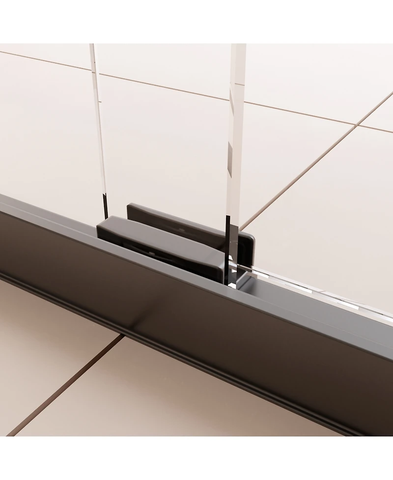 Streamdale Furniture Semi-Frameless Double Bypass Sliding Shower Door with Tempered Glass