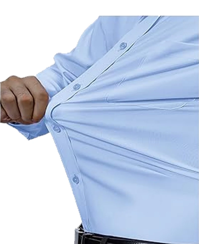 Blue Ice Men's Long Sleeve Classic Dress Shirt- 3 Pack