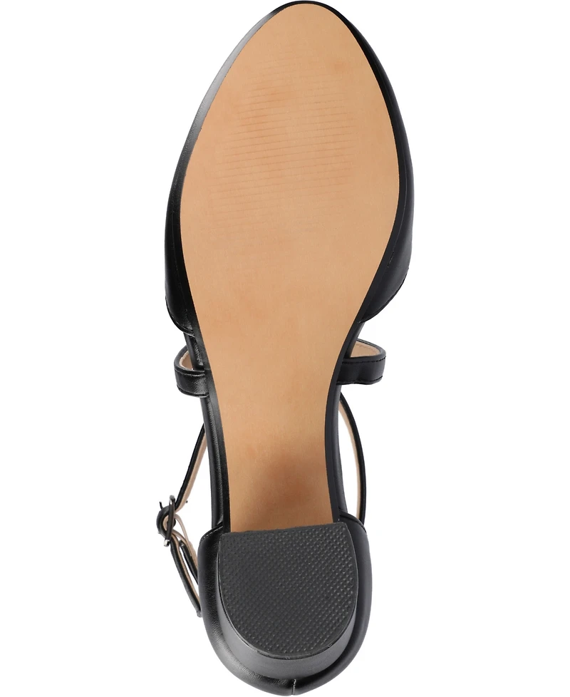 Journee Women's Foster Tru Comfort Foam Almond Toe Block Heel Pumps