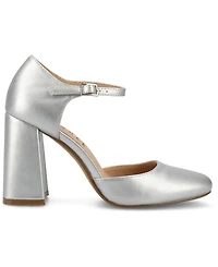 Journee Collection Women's Hesster Block Heel Ankle Strap Pumps