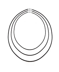 Bling Jewelry Set of Three 16 18 20 Inch Black Rubber Necklace Pendant Cord Sterling Silver