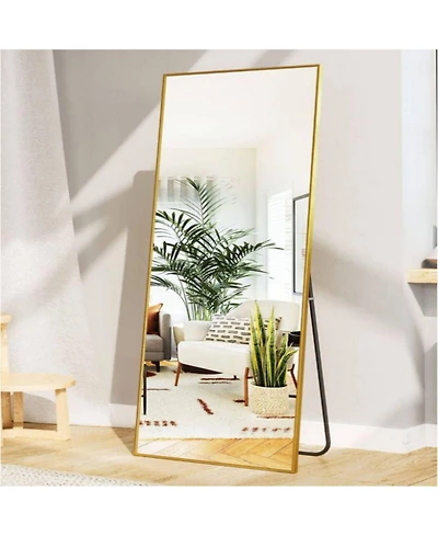 Homlux Rectangular Free Stand Mirror 18"x58" in Gold