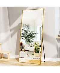 Homlux Rectangular Free Stand Mirror 18"x58" in Gold