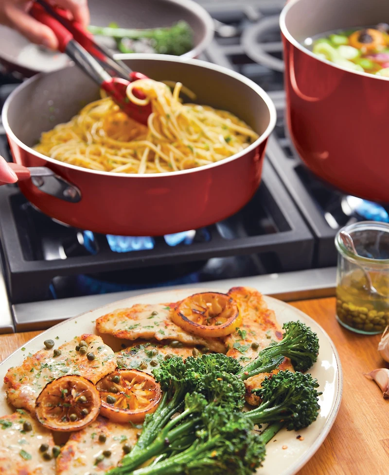 Rachael Ray Cucina Porcelain Enamel 14 Piece Nonstick Cookware and Measuring Cup Set
