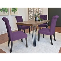 Simplie Fun 5-Piece Dining Set, Hairpin Dining Table with 4 Chairs, 4 Color Options