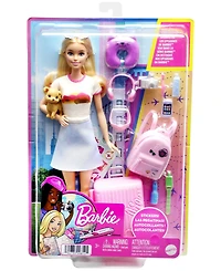 Barbie Doll and Accessories, Travel Set with Puppy