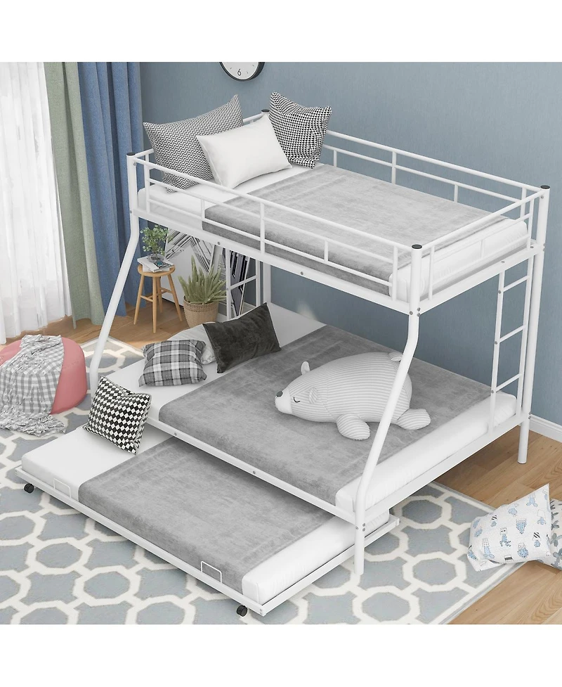 Streamdale Twin over Full Bunk Bed with Trundle and Ladders