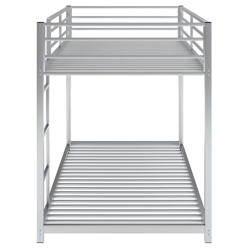 Streamdale Twin Over Metal Bunk Bed, Low Bed With Ladder