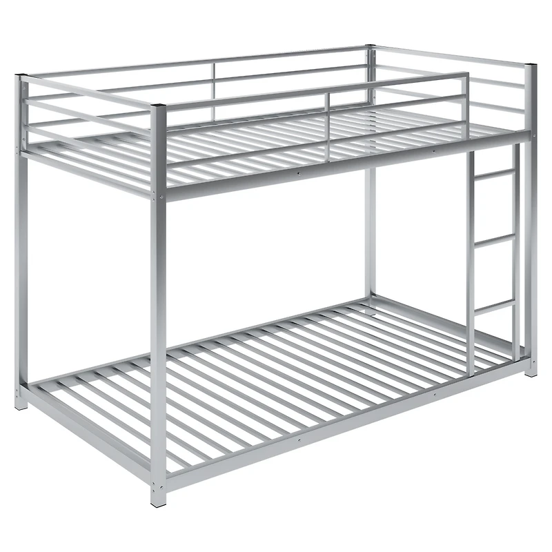 Streamdale Twin Over Metal Bunk Bed, Low Bed With Ladder