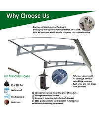 Streamdale Furniture 47" x 34" Polycarbonate Awning Canopy