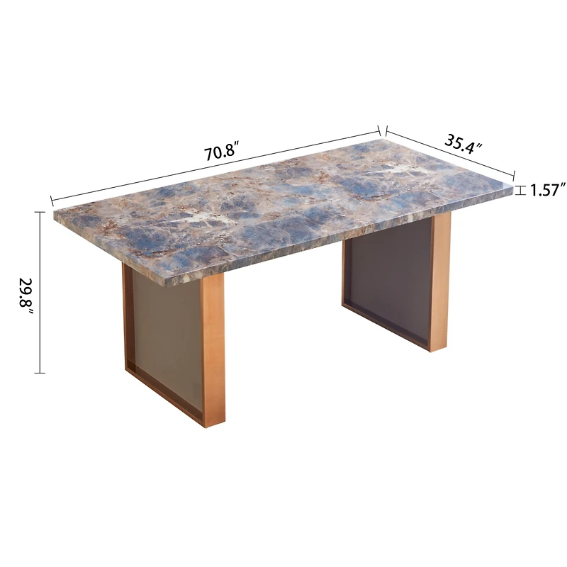 Streamdale Furniture Luxurious Faux Marble Dining Table for 6-8
